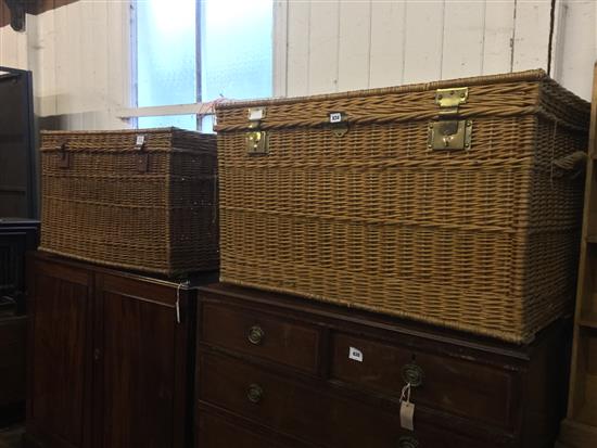 2 large wicker baskets